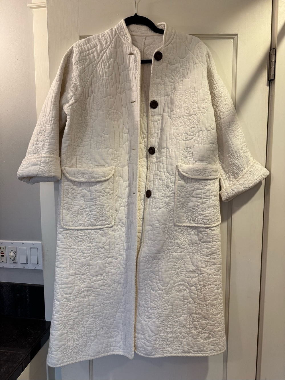 Jungalow Women’s Hamsa Long Jacket in Cream